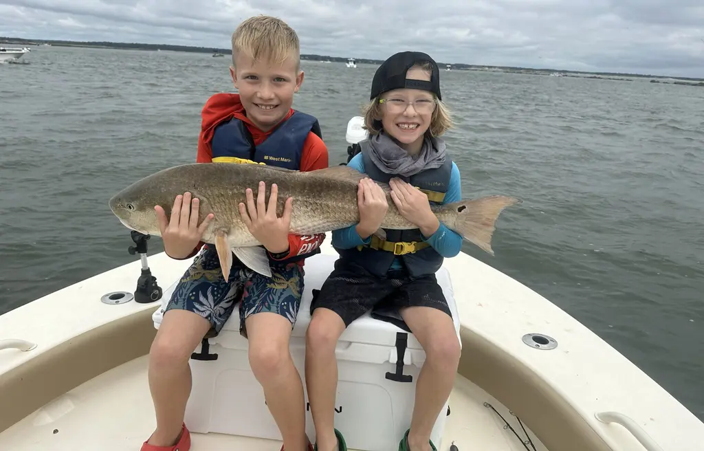 Redfish caught by anglers during an inshore fishing trip along the Grand Strand