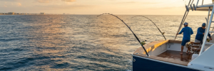Nearshore Atlantic ocean scene for shark fishing charters near Little River, South Carolina