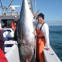 big fish in north myrtle beach south carolina with fishing guide captain keith logan with a bluefin tuna.